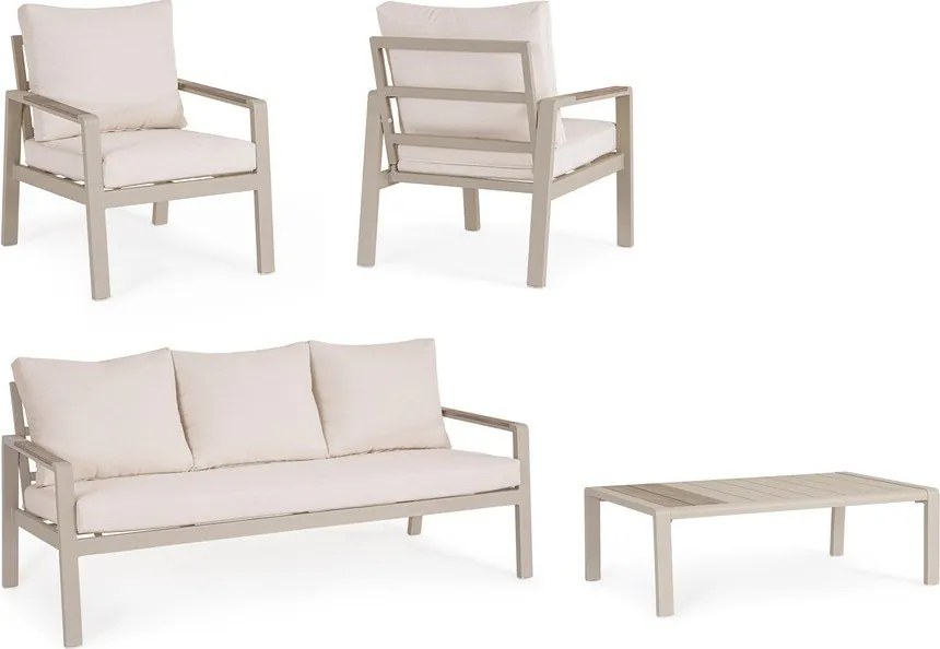 Set mobilier de grădină bej din aluminiu pentru 5 persoane Elna – Bizzotto