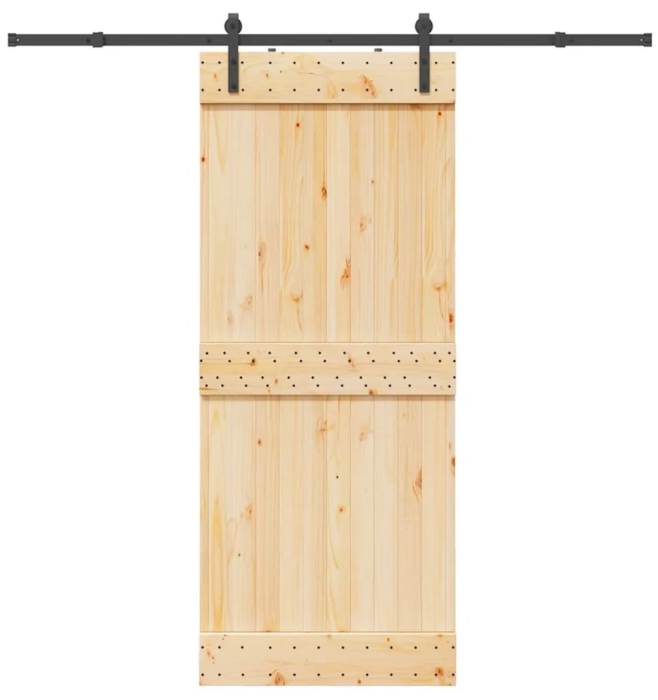 vidaXL Ușă glisantă cu set de feronerie 85x210 cm, lemn masiv de pin