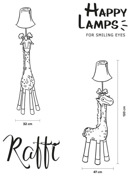 Lampadar LED pentru copii Happy Lamps RAFFI LED/5,4W/230V girafă