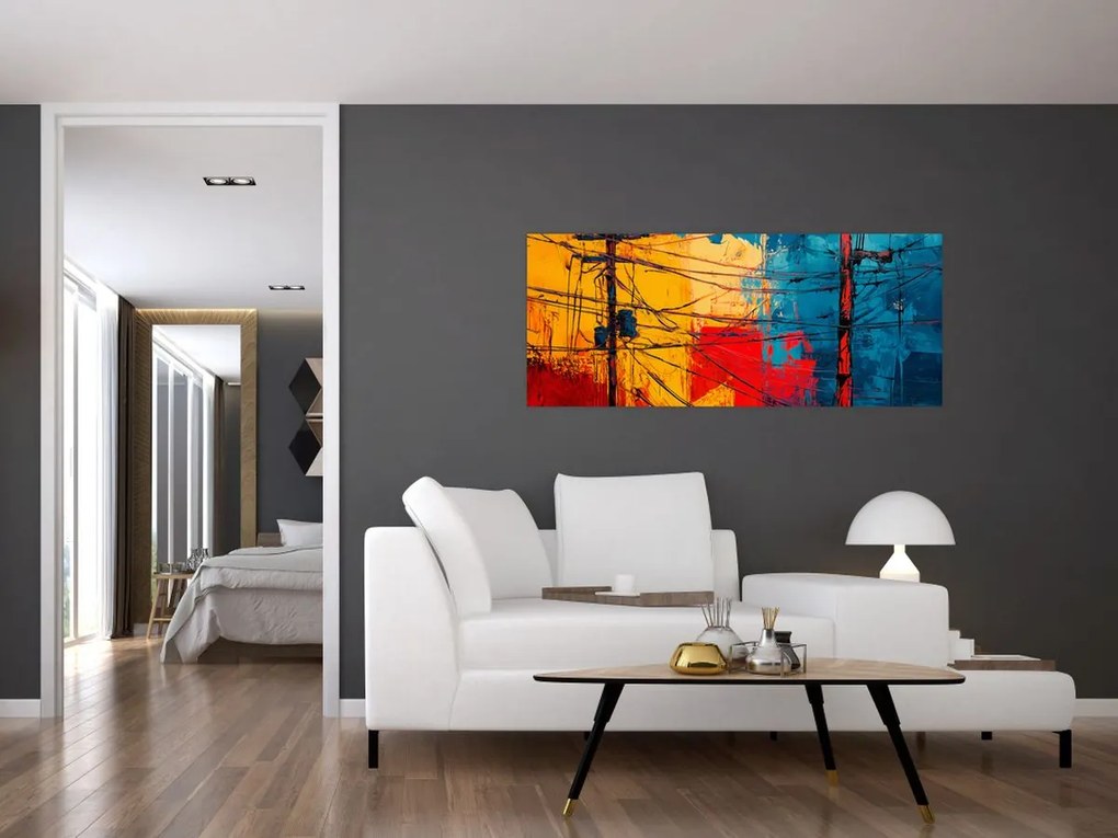 Tablou - Linii electrice abstracte (120x50 cm)