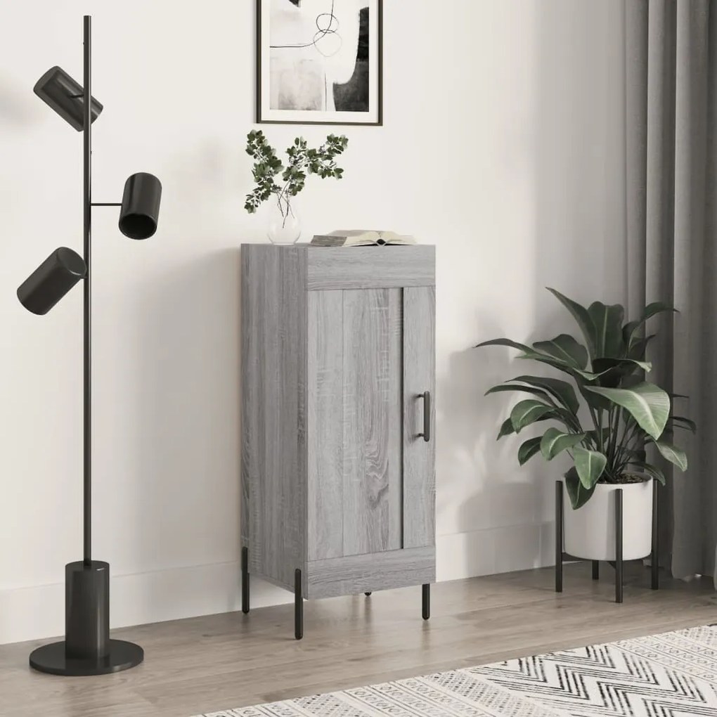830458 vidaXL Servantă, gri sonoma, 34,5x34x90 cm, lemn compozit