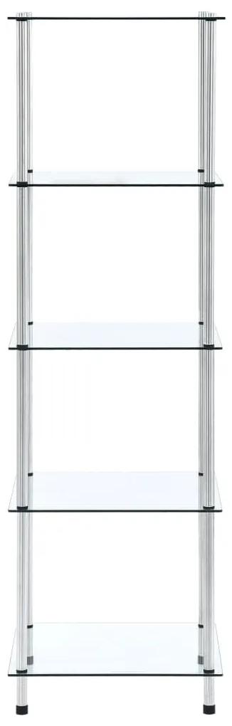 249506 vidaXL Raft cu 5 niveluri transparent, 40x40x130 cm, sticlă securizată