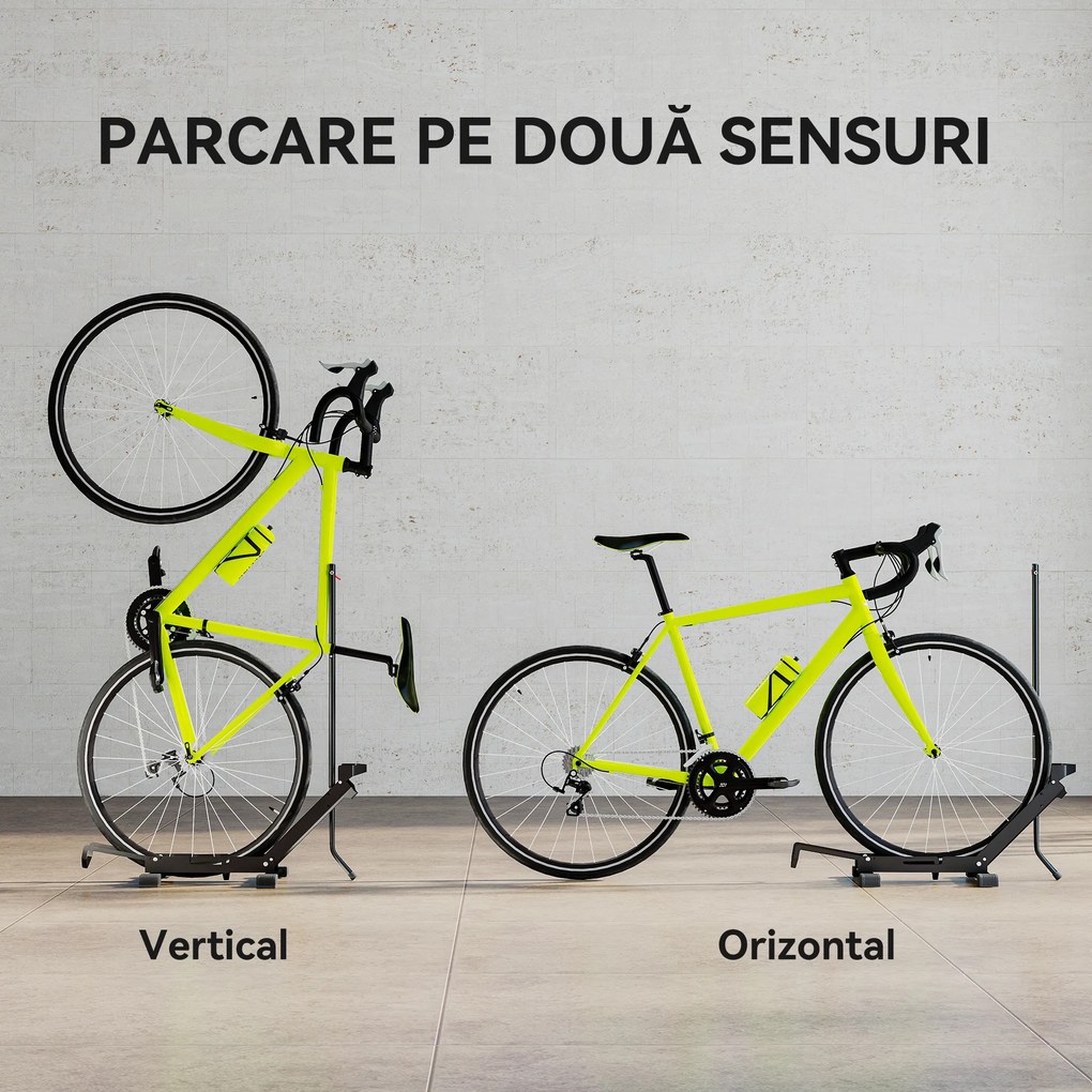 SPORTNOW Suport pentru Biciclete Reglabil din Oțel și Plastic, Negru | Aosom Romania