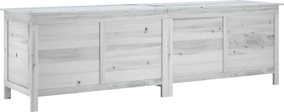 vidaXL Ladă depozitare de grădină alb 198,5x50x56,5 cm lemn masiv brad