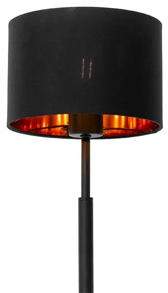Lampa de masă modernă cu abajur din stofă negru cu auriu - VT 1