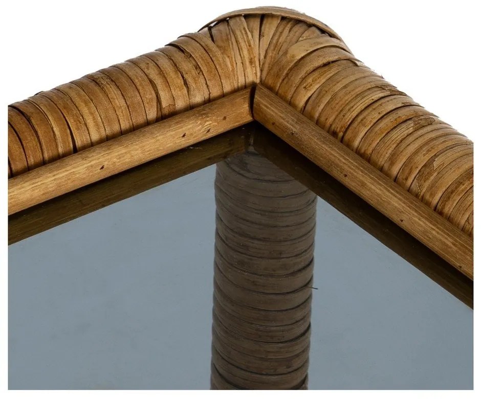 Măsuță de cafea în culoare naturală cu blat din sticlă 40x90 cm – Ixia