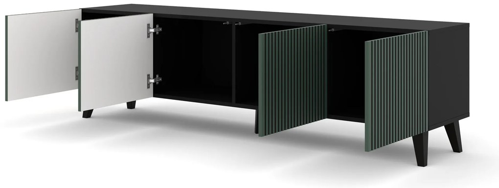 Masă TV F 4D 200 Rowanna (Negru + Verde închis). 1125086