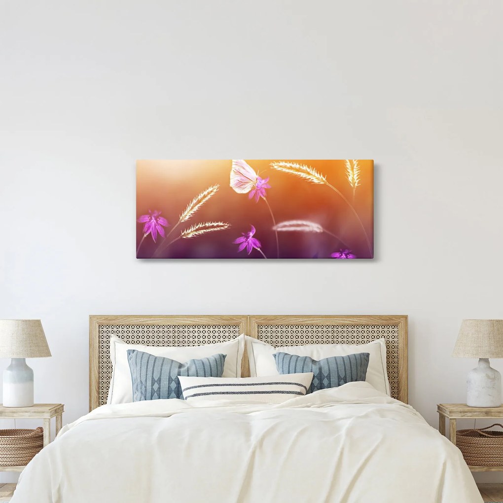 Tablou - Fluture roz (120x50 cm)