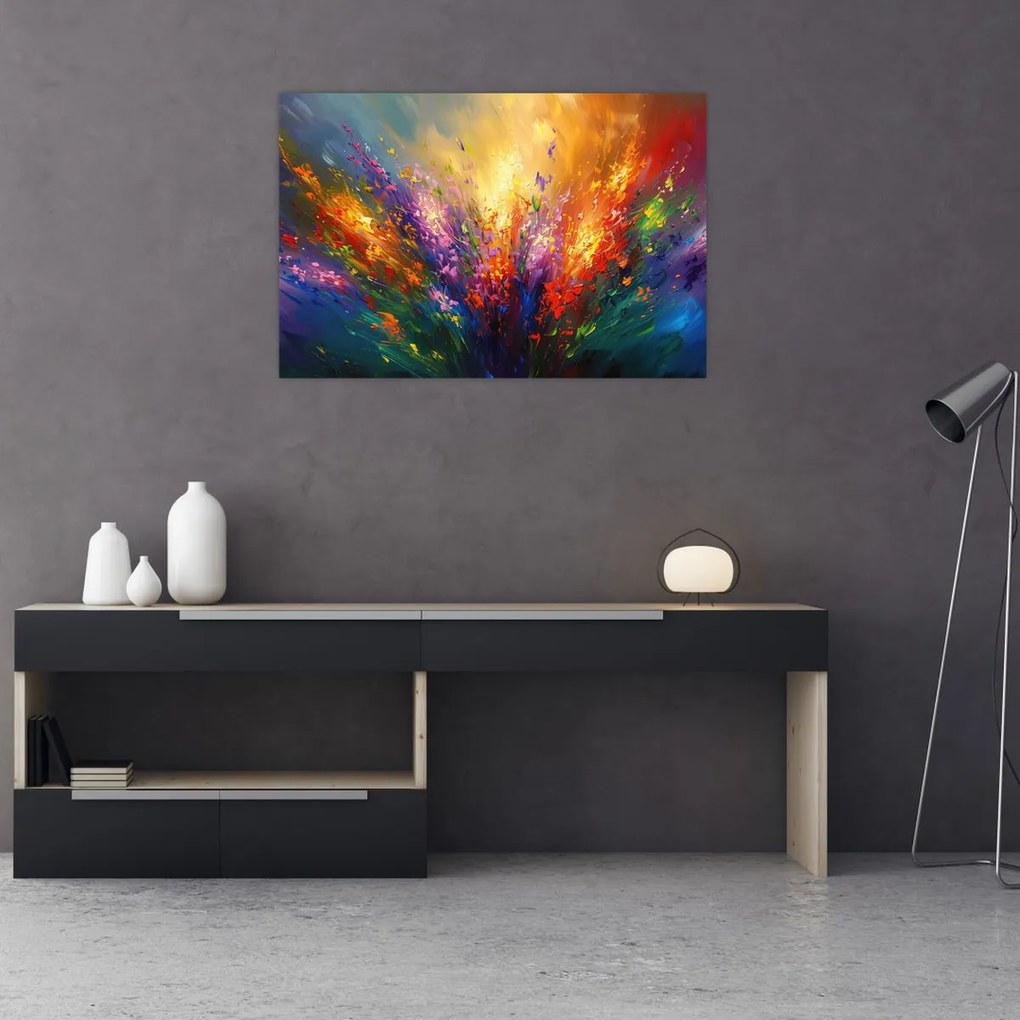 Tablou - Abstracție de flori (90x60 cm)