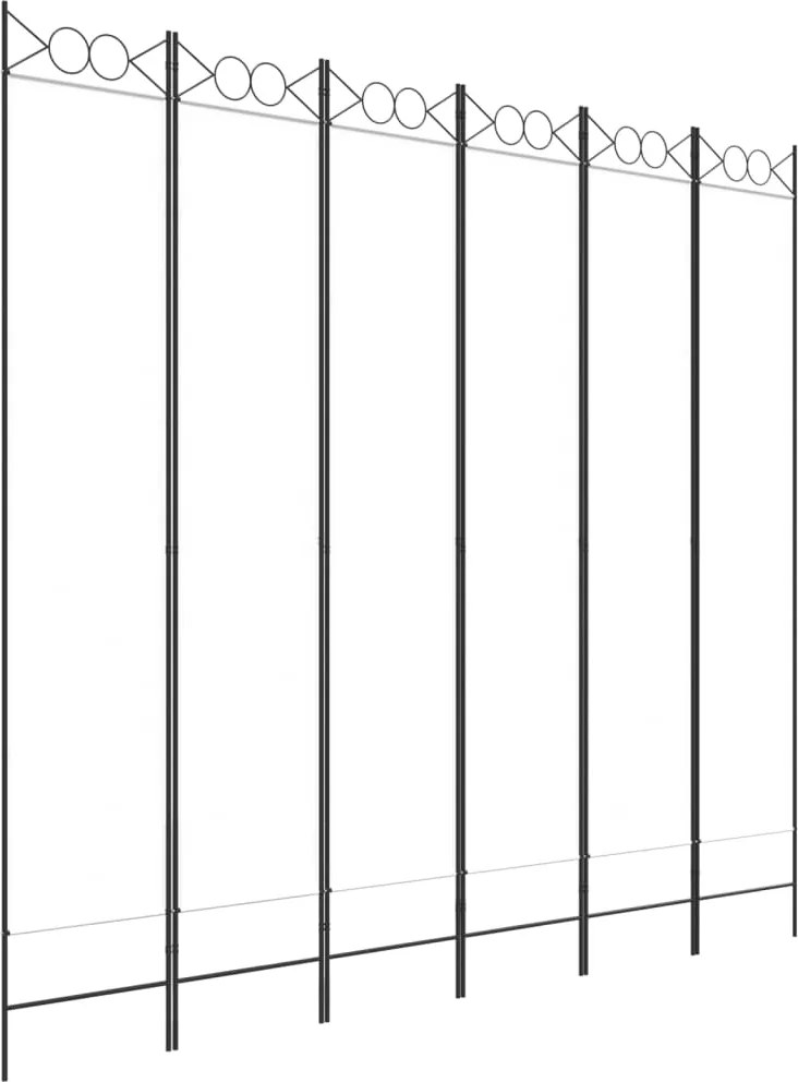 vidaXL Paravan de cameră cu 6 panouri, alb, 240x220 cm, textil