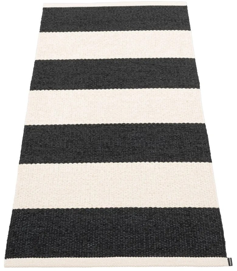Covor tip traversă pentru interior și exterior alb-negru 70x150 cm Bob Black Vanilla – Pappelina