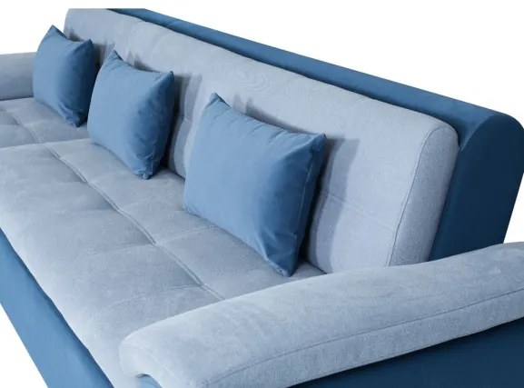 Coltar Extensibil Stanga Novara, Albastru, 309 x 172 x 90 Cm