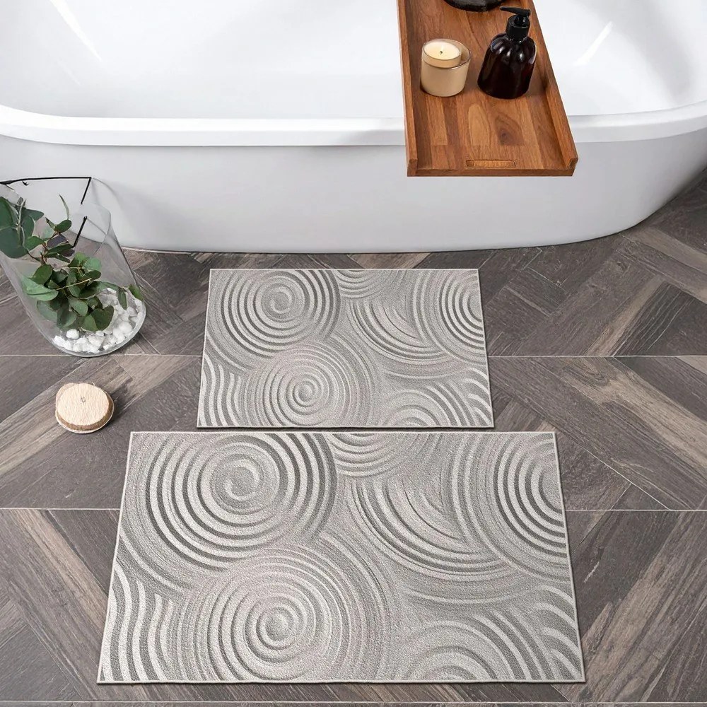 Covorașe de baie gri-deschis 2 buc. 60x100 cm – Foutastic