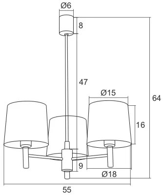 Candelabru modern design elegant BOLZANO 3L albastru