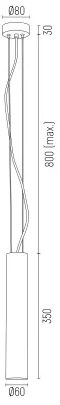 Pendul modern cu spot tubular GOMERA PLUS alama