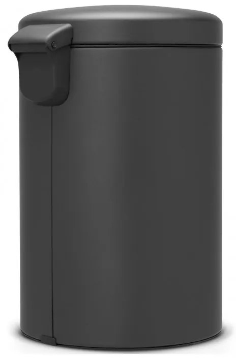 Cos de gunoi cu pedala Brabantia NewIcon 649747, 20 L, Inchidere lina, Baza antiderapanta, Acoperire minerala, Gri închis