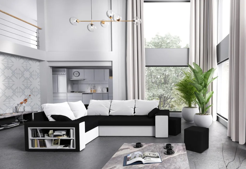 Supermobel Colțar extensibil DALLAS, 260x72x180, rainbow 15/16, stânga