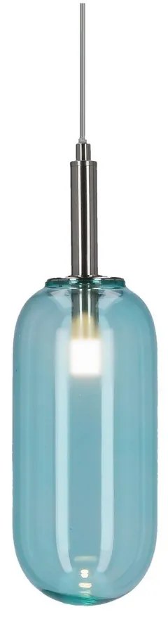 Lustră albastră LED cu abajur din sticlă ø 13 cm Fiuggi – Candellux Lighting