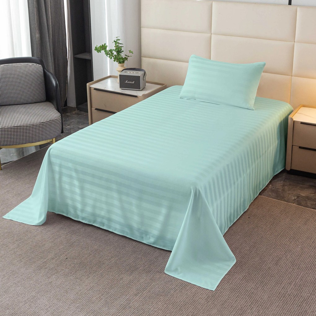 Cearsaf de hotel din microfibra 140x240 cm si husa pentru perna 50x70 cm JASMINE, mentol Inchidere: Fermoar