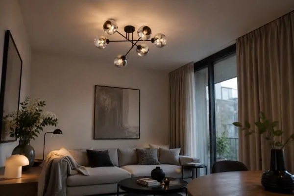 Brilagi - Lustru aplicat DIOR 6xE27/60W/230V negru/gri fumuriu