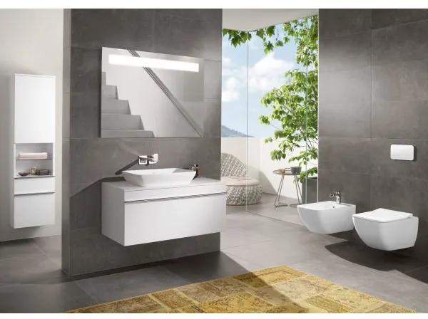 Set vas WC rimless suspendat, Villeroy&amp;Boch Venticello, DirectFlush, cu capac inchidere lenta, 37.5x56cm, Alb Alpin, 4611RS01