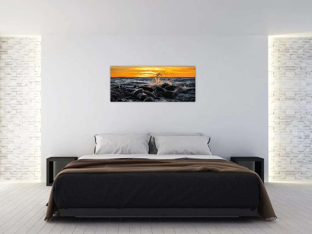 Tablou cu valurile mării (120x50 cm)