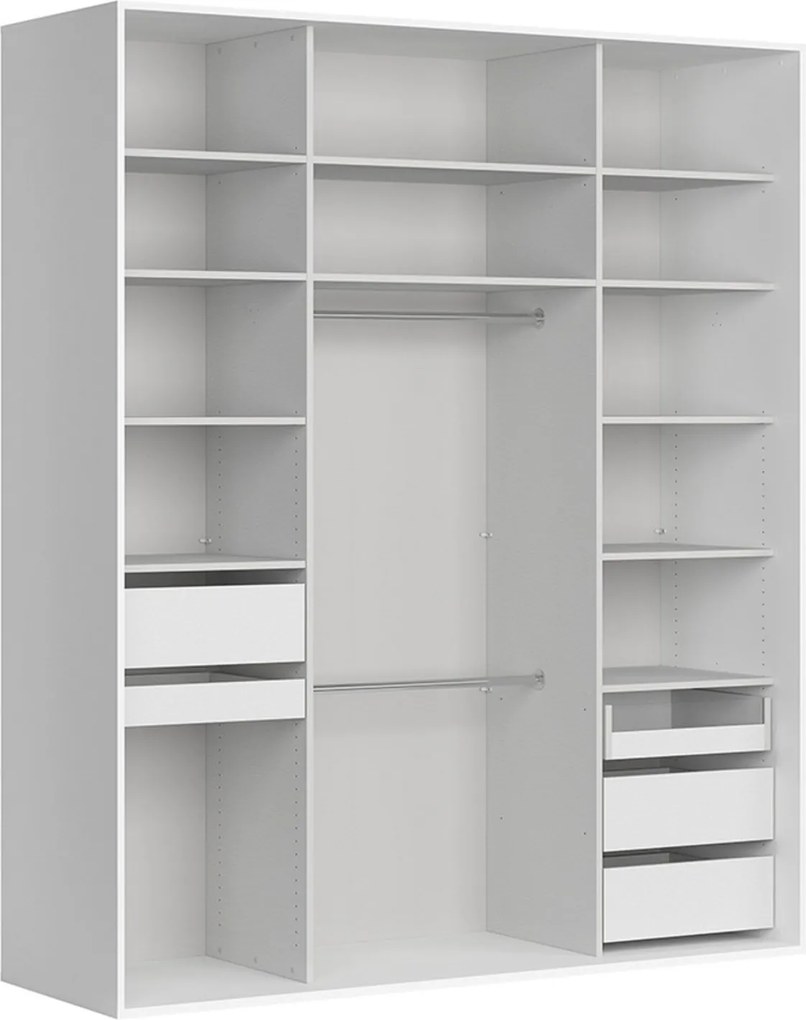 Dressing FLEX, alb, PAL, 201x66x240 cm