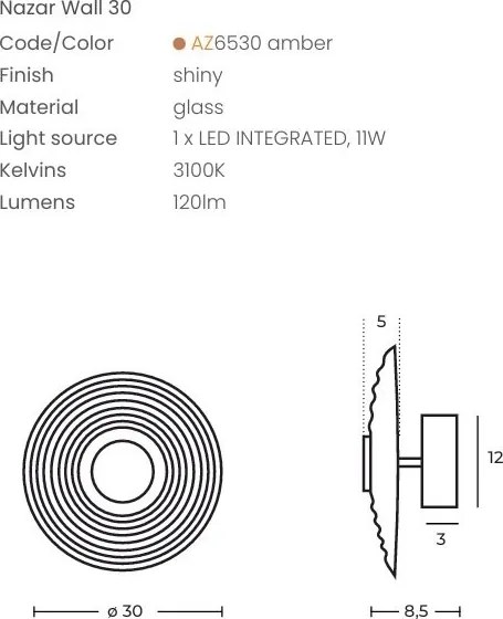 Aplica LED lumina ambientala NAZAR 30