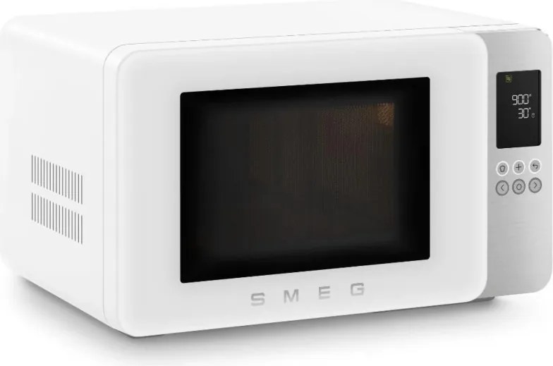 Cuptor cu microunde cu gratar 4in1 SMEG Collezione MOC01WHMEU, 1900 W, 29 l, 18 programe, Inchidere lina, Semnal sonor, Ecran LCD, Alb mat