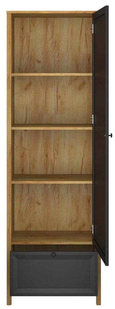Dulap cu rafturi Bruselas (stejar craft auriu + negru) . 1116783