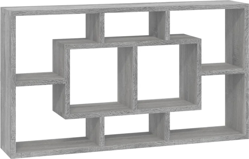 vidaXL Raft prezentare suspendat pe perete 8 compartimente, gri sonoma