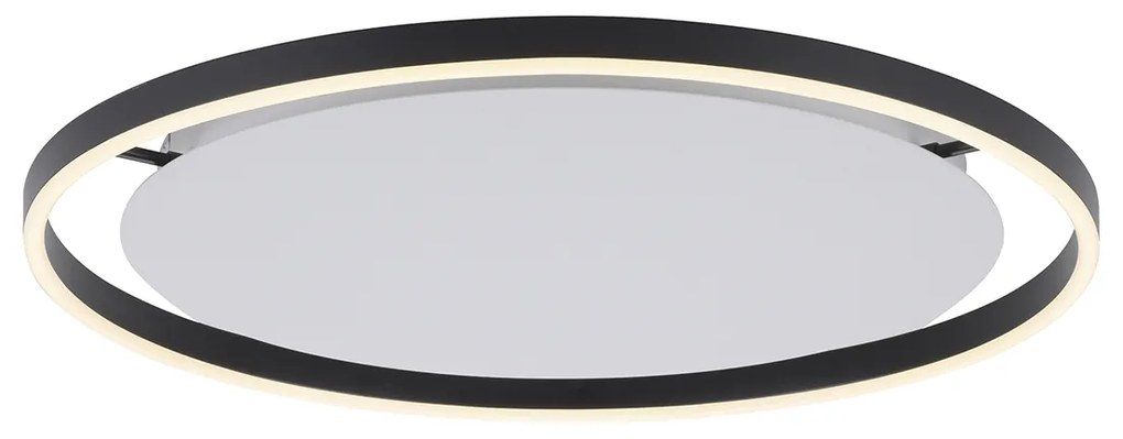 Plafoniera gri închis 60 cm inclusiv LED cu dimmer în 3 trepte - Zlatan