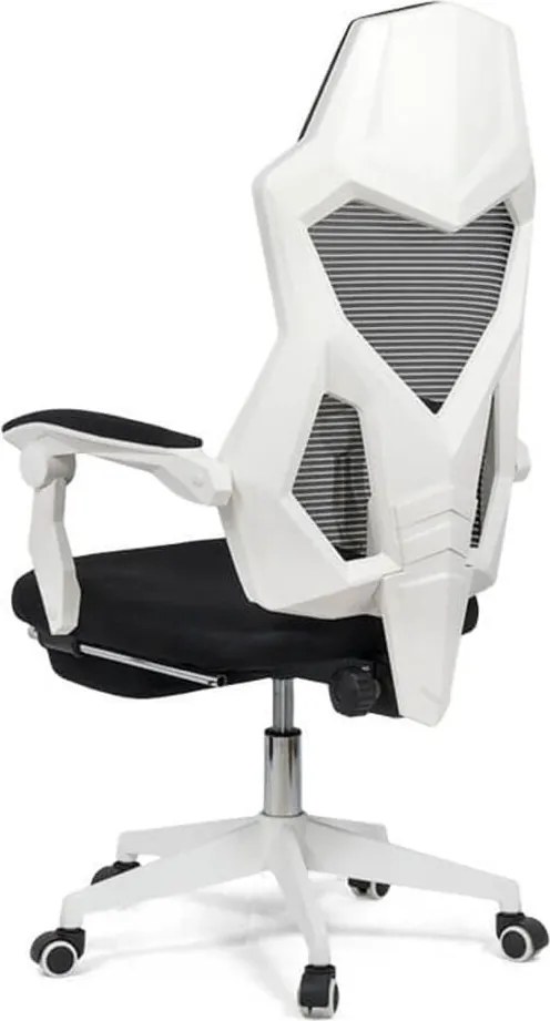 Scaun ergonomic OFF 424 alb, suport picioare și rabatare 130°