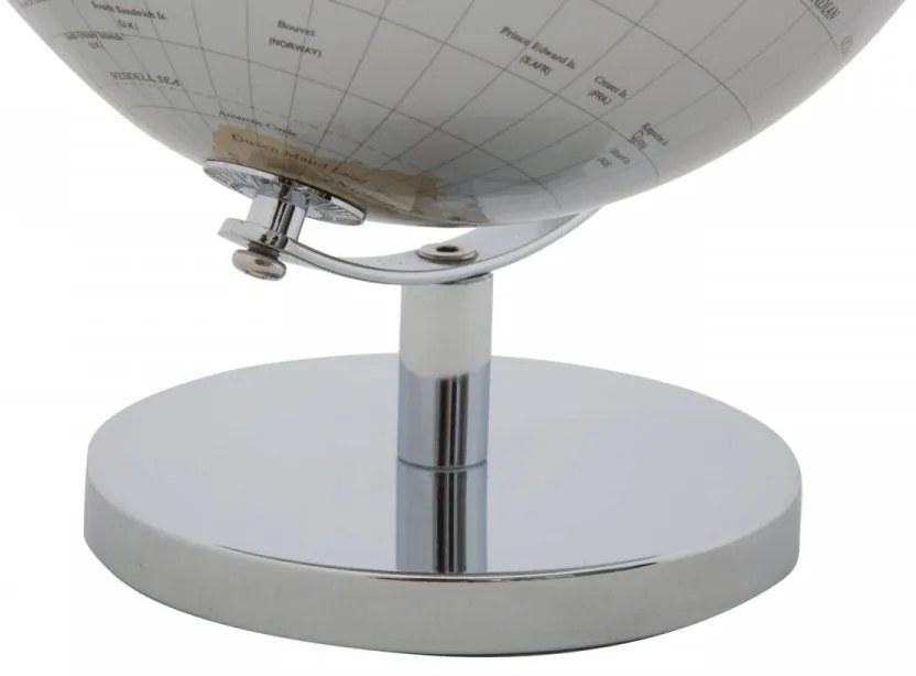 Decoratiune glob argintiu/auriu din metal, ∅ 20 cm, Globe Mauro Ferretti