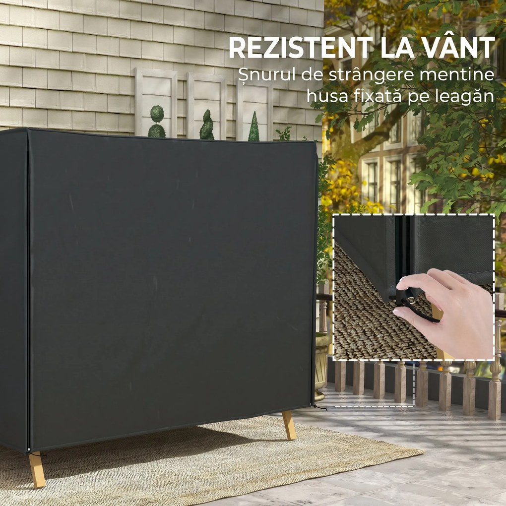Outsunny Husă Protectoare pentru Balansoar de Grădină 3 Locuri, Rezistentă la Apă/Vânt/UV, 420D Oxford, Gri | Aosom Romania