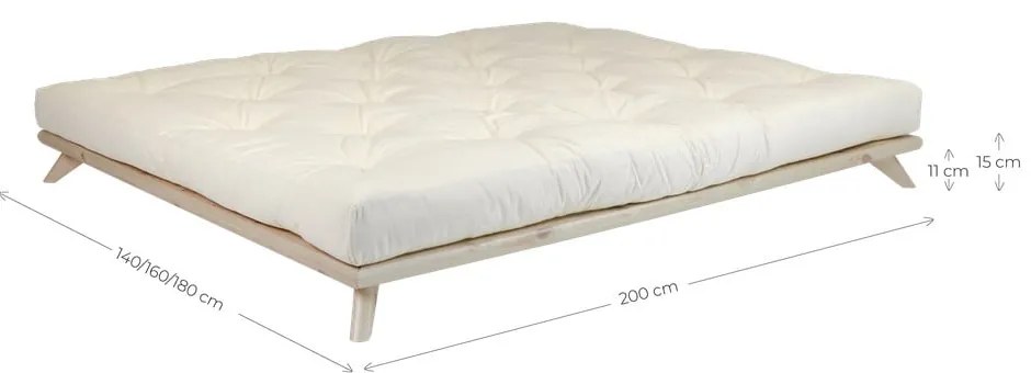 Pat matrimonial Karup Design Senza Bed Natural, 160 x 200 cm