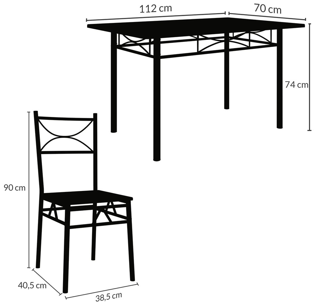 Deuba Set de sufragerie Paul - negru