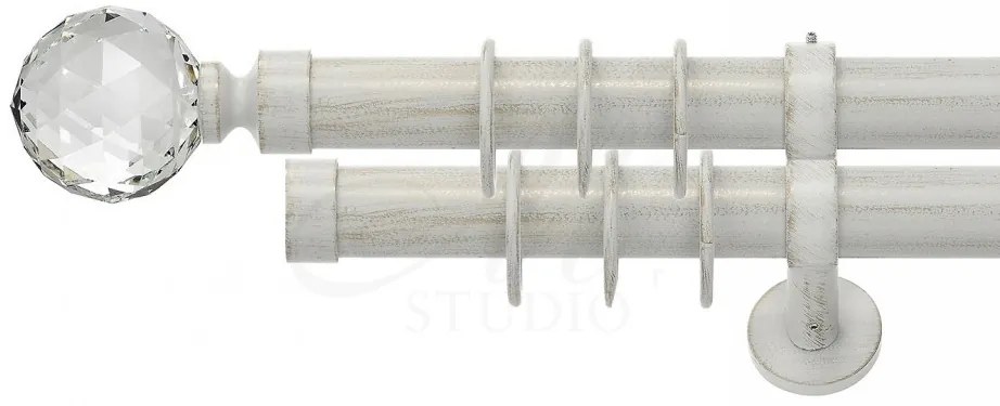 Galerie dubla - KULA CRISTAL - 35/25 - ALB ANTICHIZAT (Alege marime: 320 cm)