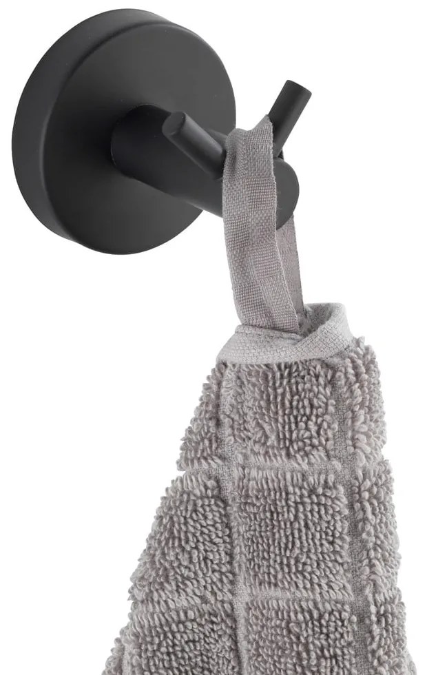 Cârlig negru mat de montat pe perete din oțel inoxidabil Bosio – Wenko