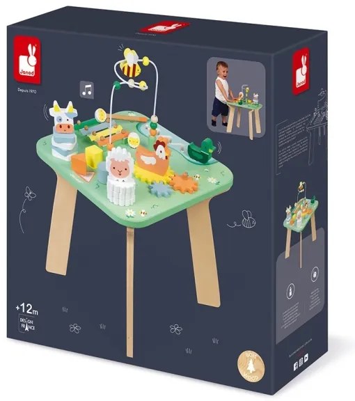 Janod - Masă interactivă pentru copii, temă pajiște