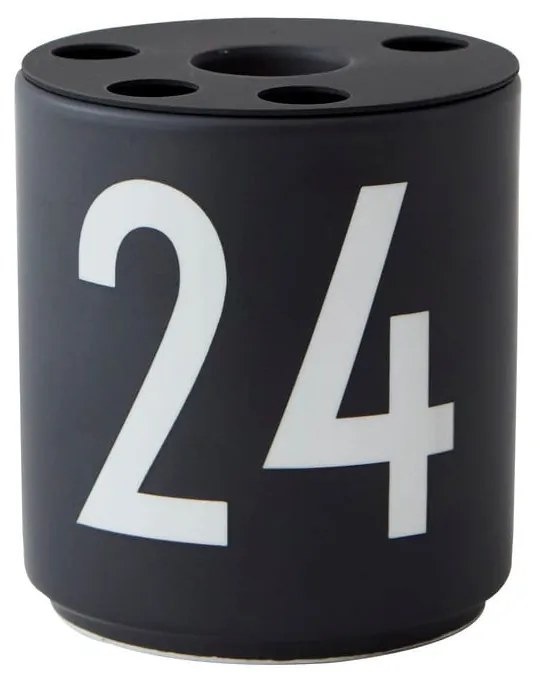 Sfeșnic negru din porțelan Design Letters