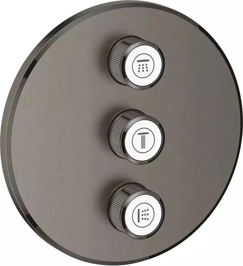 Baterie dus incastrata Grohe Grohtherm SmartControl antracit periat Hard Graphite pentru 3 iesiri
