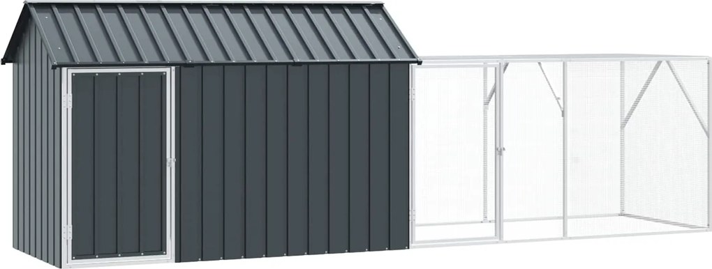 vidaXL Cușcă pentru păsări cu depozitare Antracit 416,5 x 103 x 142 cm