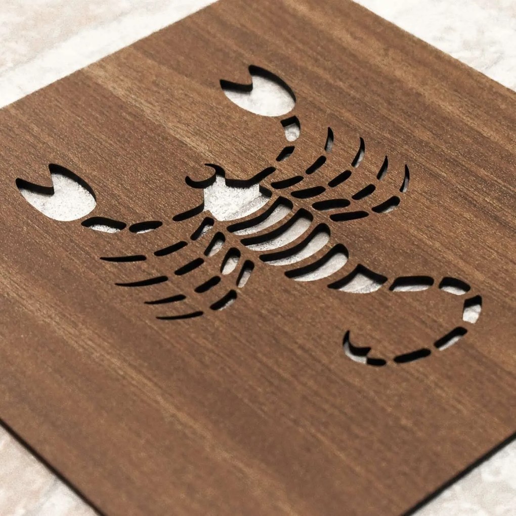 DUBLEZ | Tablou din lemn pentru perete - Zodia Scorpion