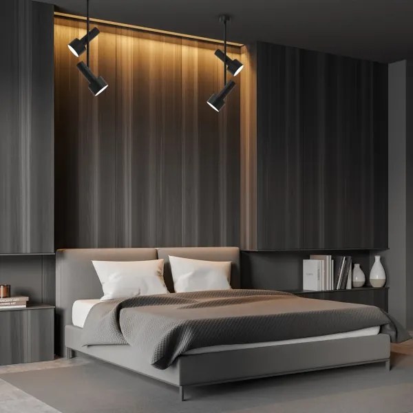 Lustră pe tijă LINTERNA 2xGX53/12W/230V neagră