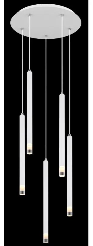 Lustra cu 5 Pendule metal alb RYAN pentru living