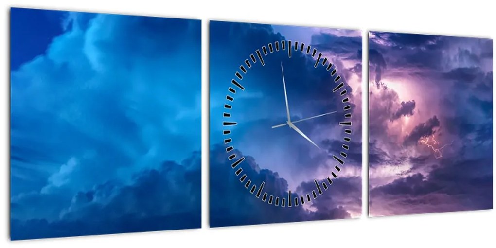 Tablou cu nori (cu ceas) (90x30 cm)