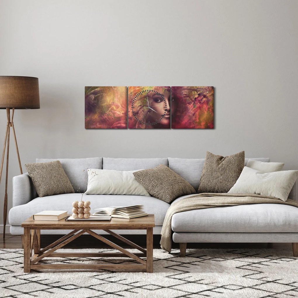 Tablou - Femeie de fantezie (cu ceas) (90x30 cm)