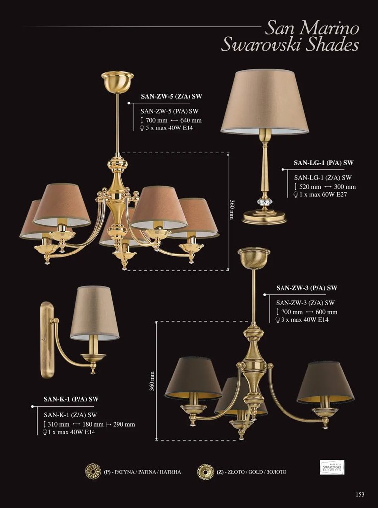 Lampadar elegant design clasic Cristal Scholer San Marino