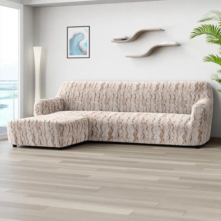 Gaico Huse bielastice OCEANO NOU bej canapea cu otoman stânga (l. 170 - 300 cm)